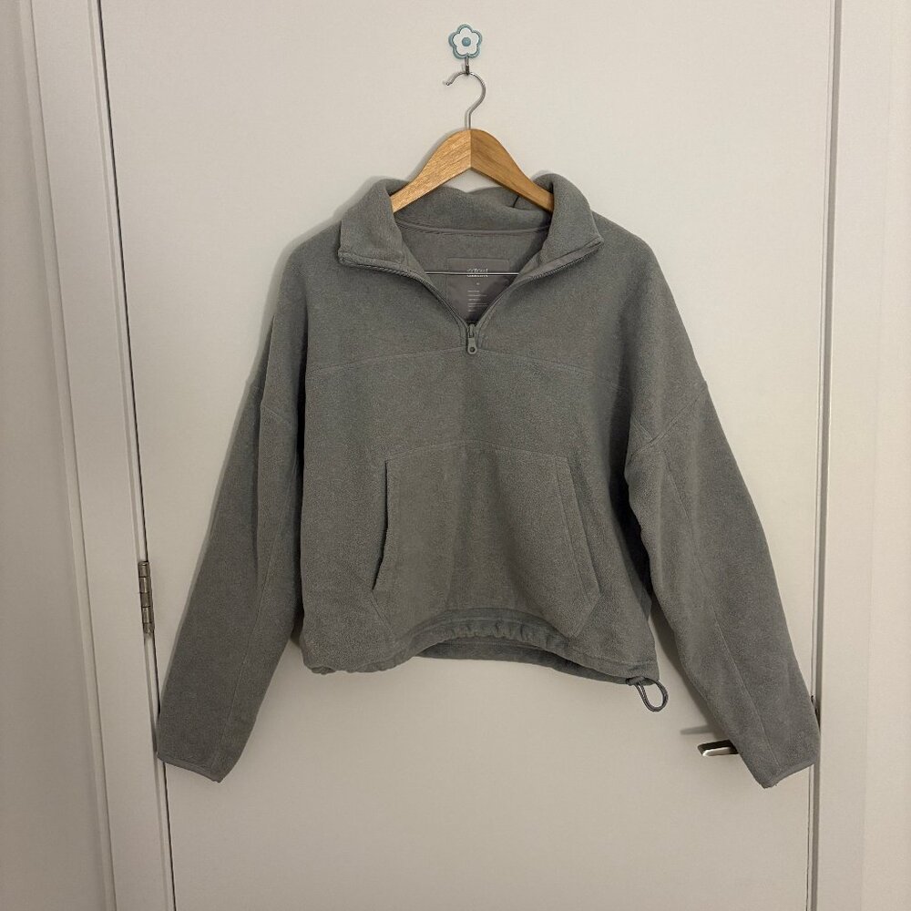 Girlfriend Collective half zip grey sweatshirt